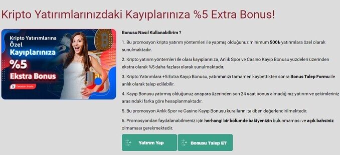 TaksimBet Kripto Ekstra Bonusu